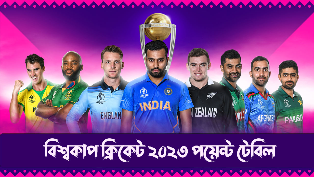 বিশ্বকাপ ক্রিকেট ২০২৩ পয়েন্ট টেবিল