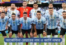 আর্জেন্টিনা প্লেয়ারের নাম ও জার্সি নাম্বার ২০২৫